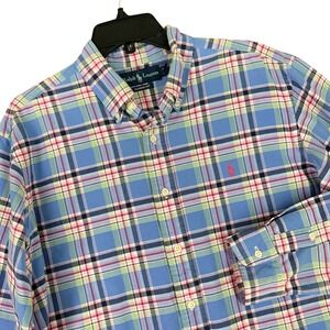 Ralph Lauren Classic Fit Plaid Button Down Shirts Oxford L Mens